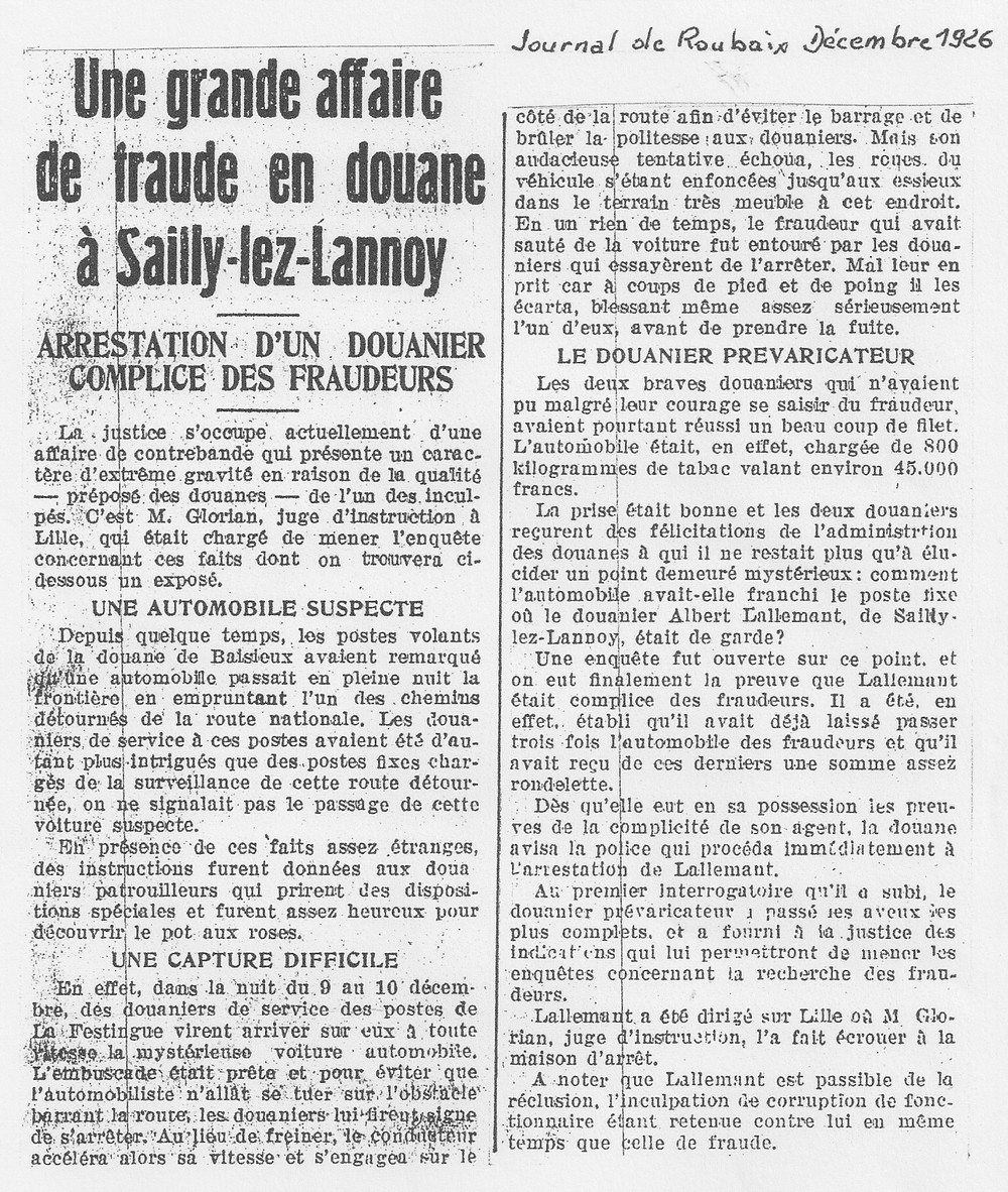 2 Journal de Roubaix décembre 1926