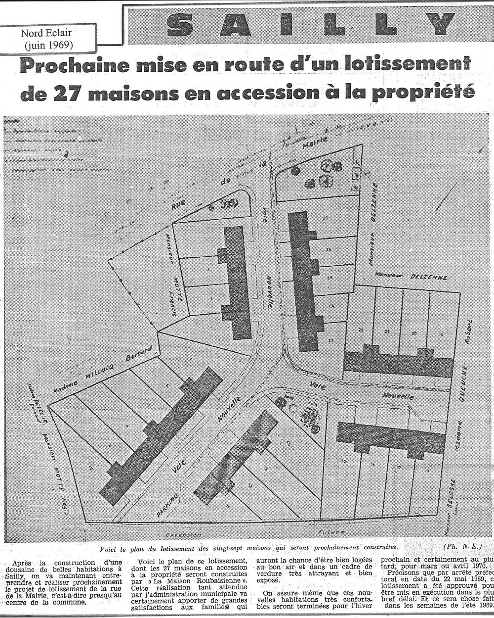 10 Présentation du projet de lotissement (Nord Eclair juin 1969)