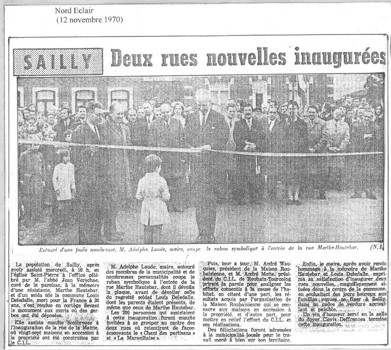 13 Inauguration du lotissement (Nord Eclair 12 novembre 1970)